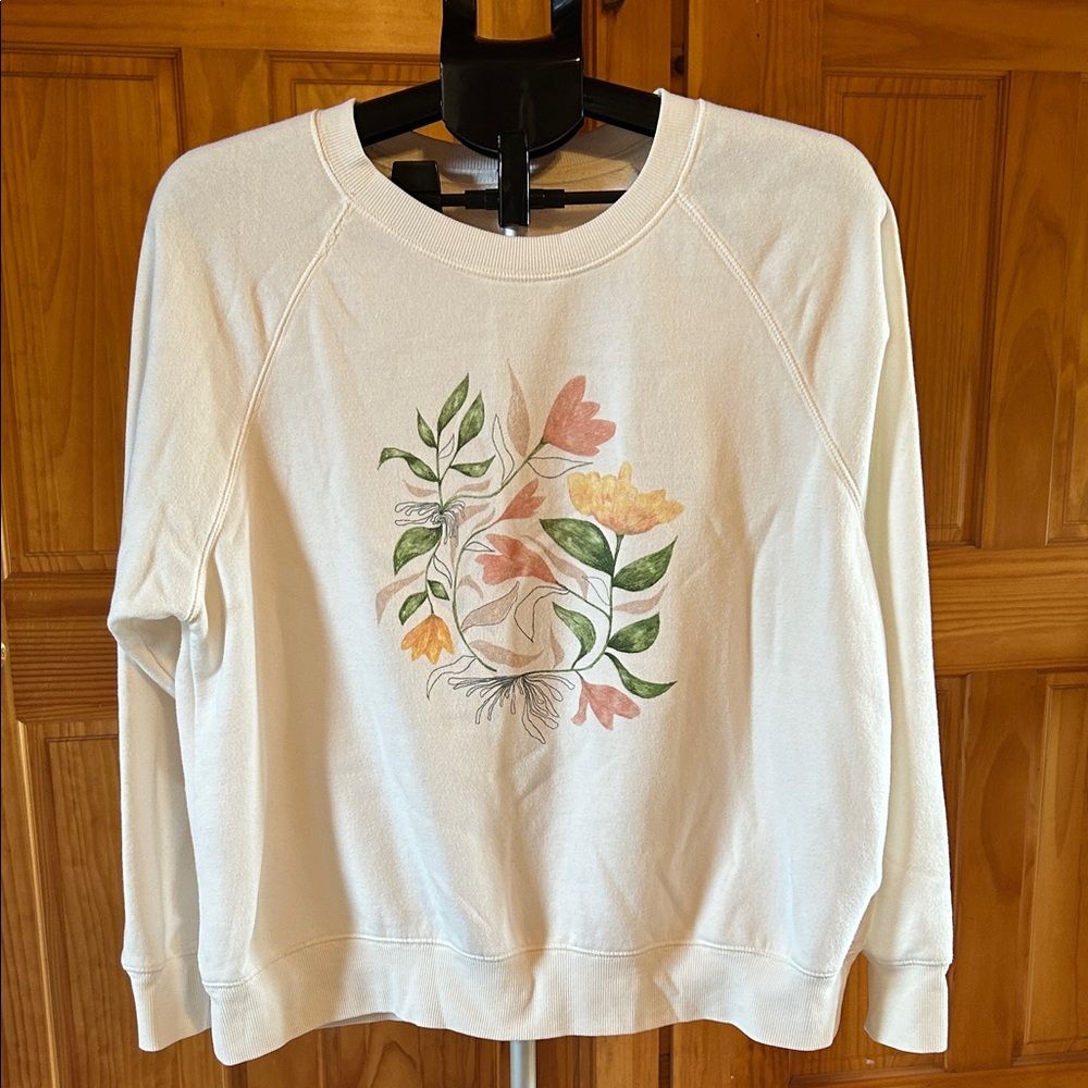 Old Navy cream colored Sweatshirt with Floral Design